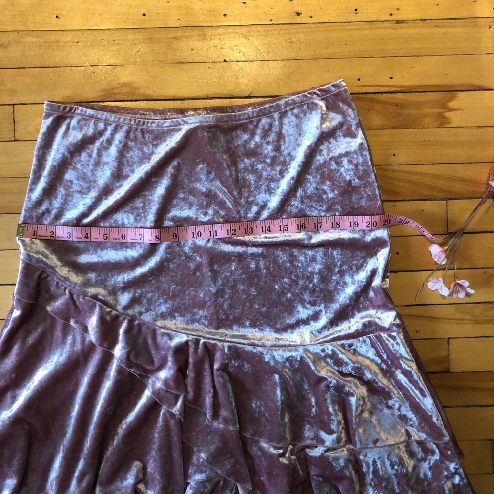 XL Y2K Fairycore Pink Velvet Pixie Skirt Whimsigoth Bohemian Joseph Ribkoff 16 - Picture 10 of 11